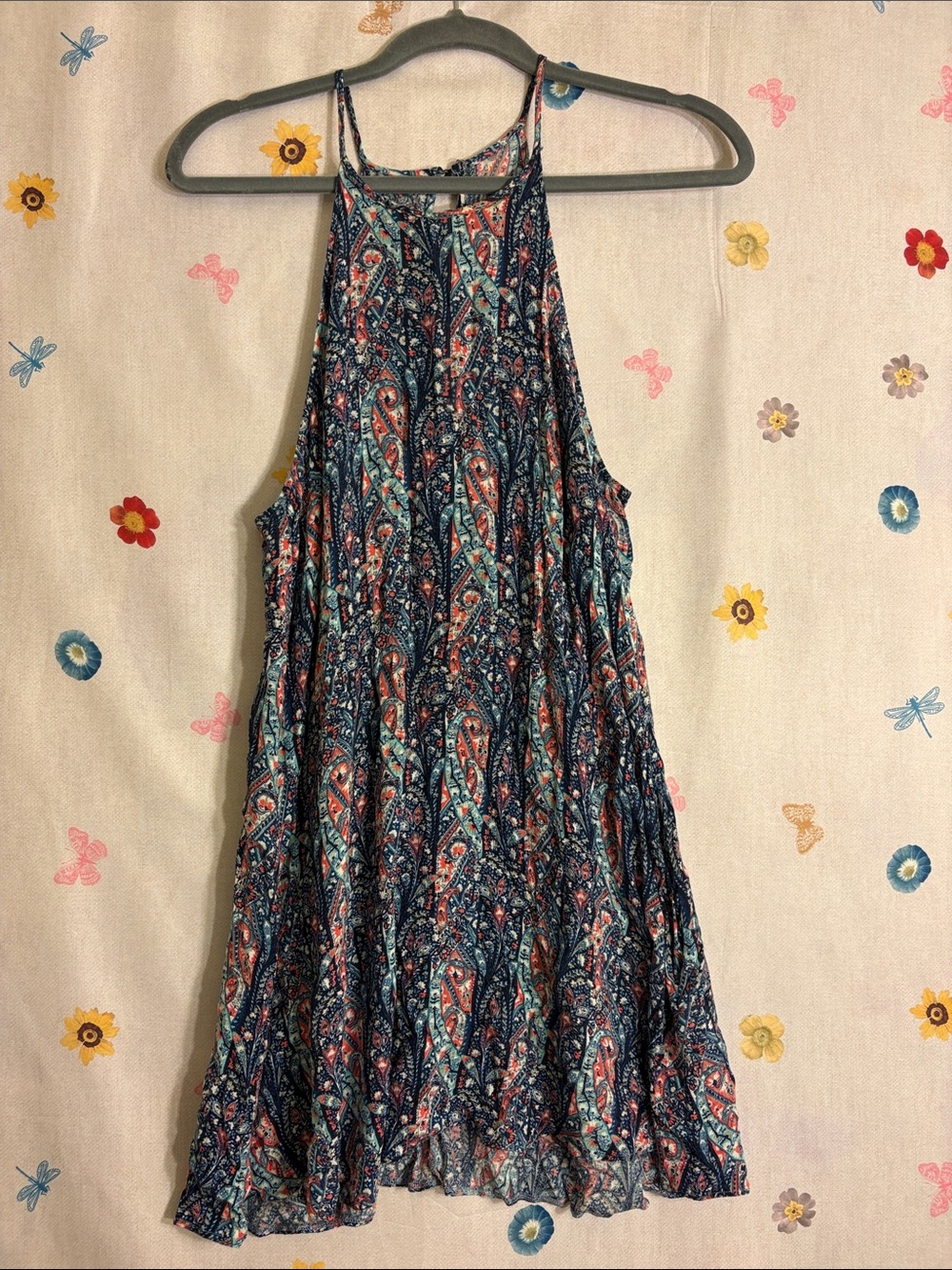 American Eagle Outfitters Multicolor Paisley Halter Dress with pockets